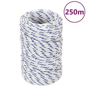 vidaXL B&aring;ttau hvit 2 mm 250 m polypropylen