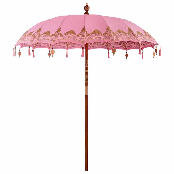vidaXL Balinesisk Parasol Rosa 215 x 215 x 260 cm