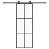 vidaXL Skyved&oslash;r med monteringssett svart 76x205 cm ESG-glass