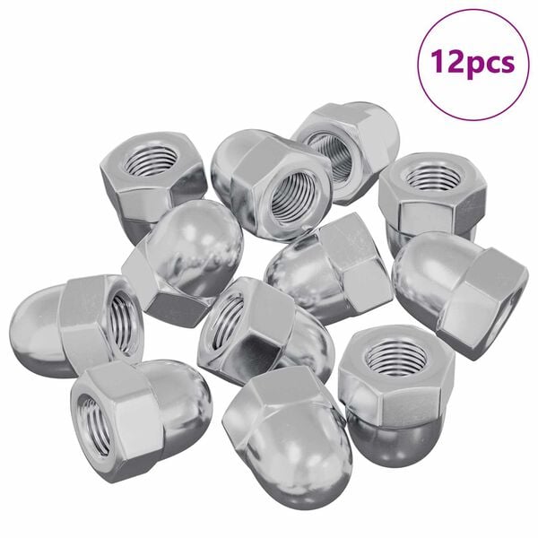 vidaXL N&oslash;tt 12 pcs s&oslash;lv M6 x 10 mm Jern