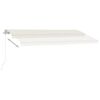vidaXL Manuell uttrekkbar markise med LED 400x350 cm kremhvit