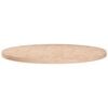 vidaXL Rund bordplate &Oslash;80x2,5 cm ubehandlet heltre eik