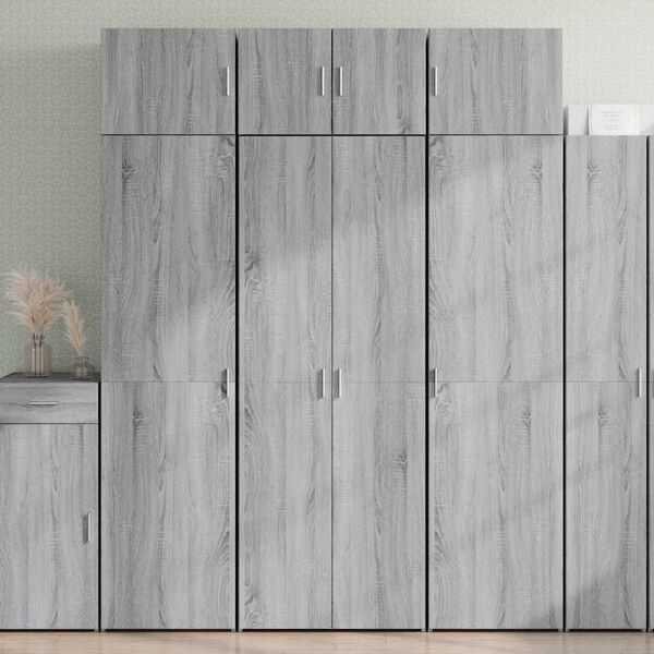 vidaXL Highboard gr&aring; sonoma 70x42,5x185 cm konstruert tre