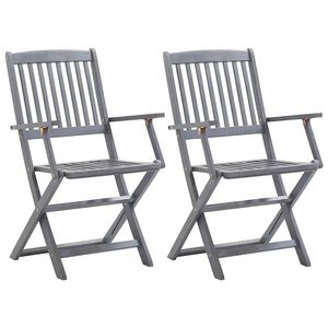 vidaXL Klappstoler 2 stk heltre akasie