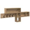 vidaXL Vegghengt kleshenger Veggmontert Artisan Eik 100 x 12 x 43,5 cm
