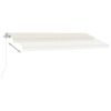 vidaXL Manuell uttrekkbar markise med LED 400x300 cm kremhvit