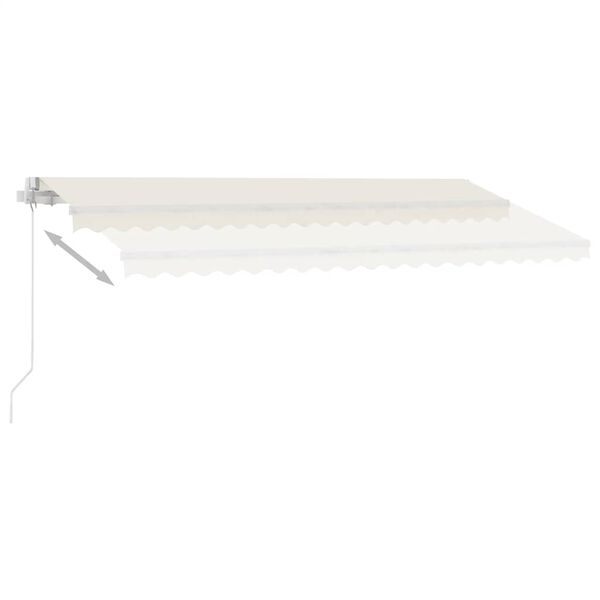 vidaXL Manuell uttrekkbar markise med LED 400x300 cm kremhvit