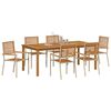 vidaXL Hage Spisegruppe 7 pcs Beige Solid akasietre