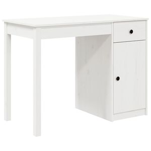 vidaXL Skrivebord hvit 100x50x75 cm heltre furu