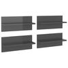 vidaXL Vegghyller 4 stk h&oslash;yglans gr&aring; 40x11,5x18 cm