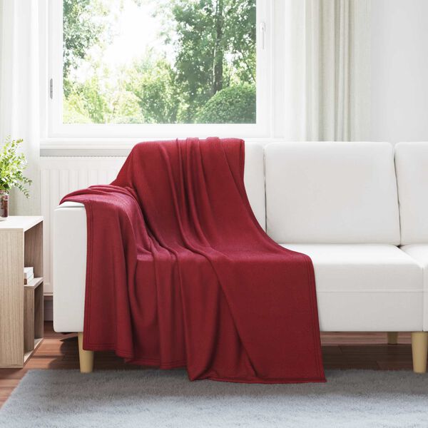 vidaXL Kastepledd 24 pcs Bordeaux R&oslash;d 170 x 130 cm Fleece