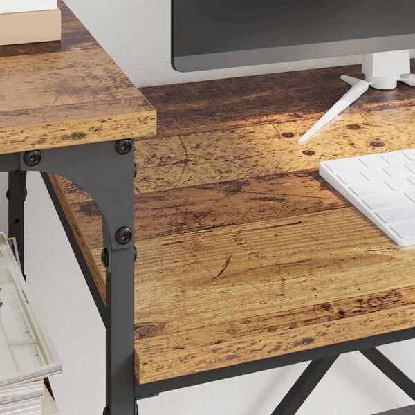 vidaXL Skrivebord Gamle tre 135 x 50 x 90 cm Konstruert tre