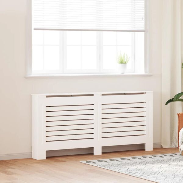 vidaXL Radiatordeksel hvit 172x19x81,5 cm MDF