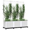 vidaXL Plantekasse med espalier hvit 120x40x136 cm PP