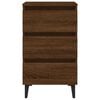 vidaXL Nattbord med metallben 2 stk brun eik 40x35x69 cm