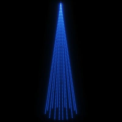 vidaXL Juletre på flaggstang 1134 LED blå 800 cm