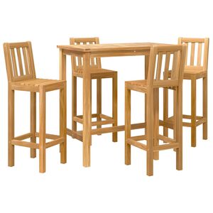 vidaXL Ute Barsett 5 stk. Ubehandlet Massivt Teaktre