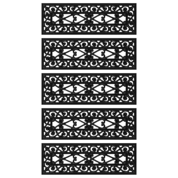 vidaXL Trappetrinn 5 stk 25x75 cm gummi