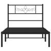 vidaXL Sengeramme i metall med hodegavl svart 90x200 cm