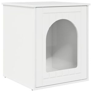 vidaXL Katt Hus Glanset Hvit 53 x 52 x 62 cm Konstruert tre