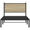 vidaXL Sengeramme i metall uten madrass sonoma eik 100x190 cm