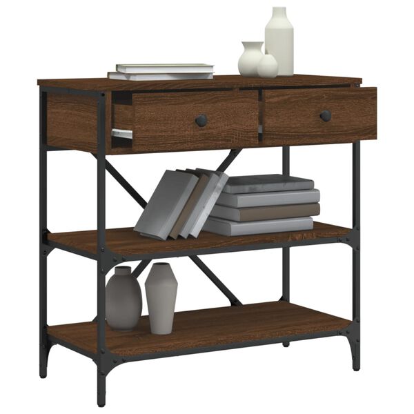 vidaXL Konsollbord brun eik 75x34,5x75 cm konstruert tre