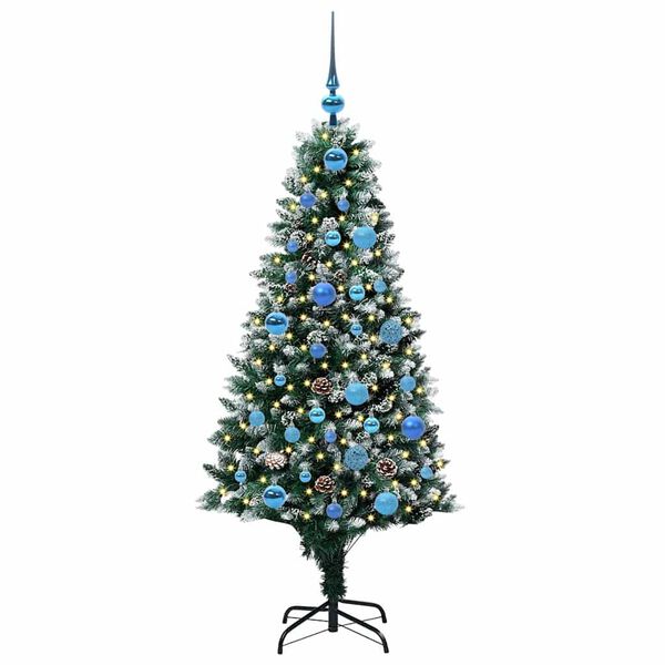 vidaXL Kunstig juletre med 150 LED grønn 150 cm PVC og Stål og Plast