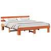 vidaXL Sengestamme med hodegjerde Vokset Brun 200 x 200 cm Massiv furu
