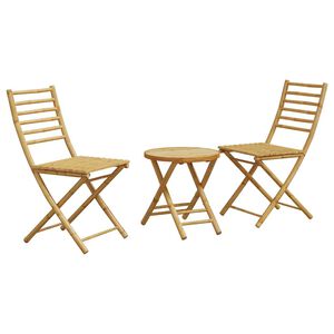 vidaXL Bistrosett 3 deler bambus