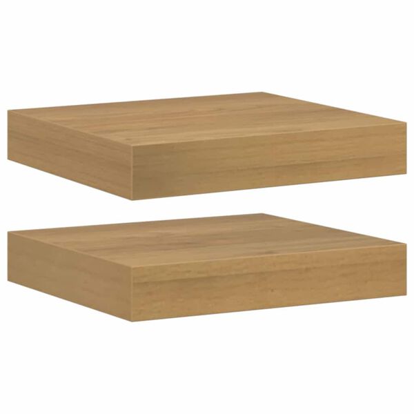 vidaXL Vegghylle 2 pcs Brun 23 x 23,5 x 4 cm Konstruert tre