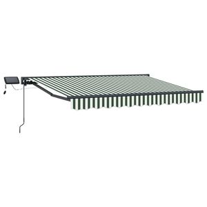 vidaXL Manuell markiseramme med LEDs Gr&oslash;nn, Hvit, Antrasitt 3 x 2,5 m
