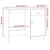 vidaXL Skrivebord brun eik 100x50x76 cm konstruert tre