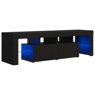 vidaXL TV-benk med LED-lys svart 140x36,5x40 cm