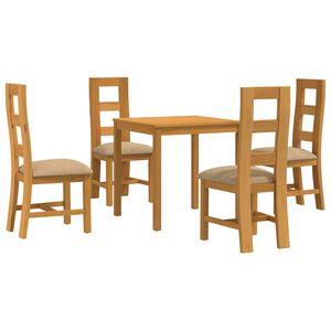 vidaXL Spisestuesett 5 stk. Beige Massivt Eiketre