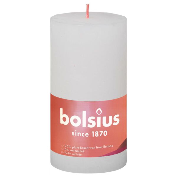 Bolsius Rustikke søylelys Shine 4 stk 130x68 mm skyet hvit