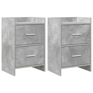 vidaXL Nattbord 2 stk. Betonggr&aring; 40 x 30 x 60 cm Konstruert tre