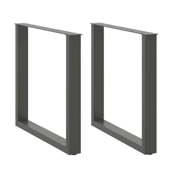 vidaXL Spisebordben U-formet 2 stk antrasitt 90 x (72-73) cm stål