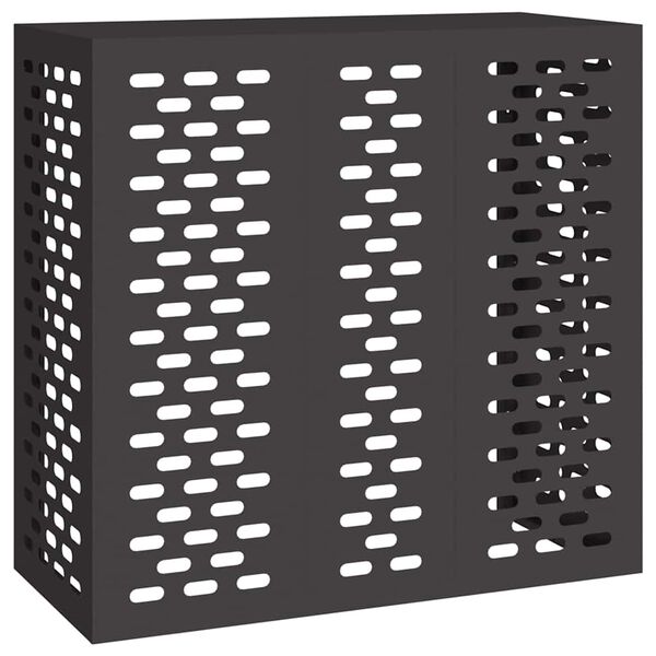 vidaXL Deksel til klimaanlegg Svart 110 x 50 x 105 cm St&aring;l