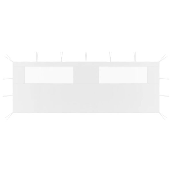 vidaXL Sidevegg til paviljong med vinduer 6x2 m hvit