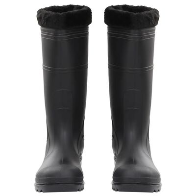 vidaXL Regnstøvler med avtakbare sokker svart str 44 PVC
