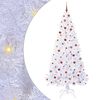 vidaXL Kunstig juletre med 300 LED med stativ Hvit 240 cm PVC og st&aring;l