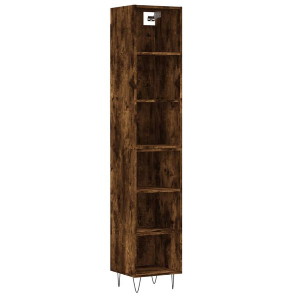 vidaXL Highboard r&oslash;kt eik 34,5x32,5x180 cm konstruert tre