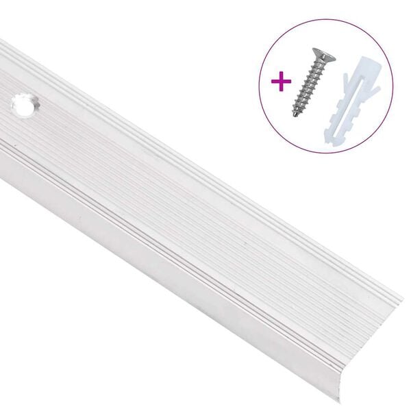 vidaXL Trappeneser L-form 15 stk aluminium 90 cm s&oslash;lv