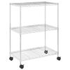 vidaXL Oppbevaringshylle 3 etasjer med hjul 60x35x81 cm krom 150 kg