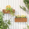 vidaXL Vegghengte plantekasser 2 stk rust 53x10x17 cm cortenst&aring;l