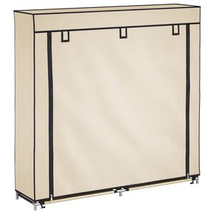 vidaXL Skoskap med trekk kremhvit 115x28x110 cm stoff