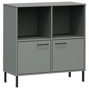 vidaXL Bokhylle med metallben gr&aring; 90x35x90,5 cm heltre OSLO