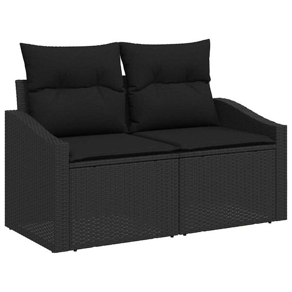 vidaXL Hagemøbelsofa med pute 123 x 62 x 69 cm polyrotting