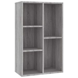 vidaXL Bokhylle/skjenk gr&aring; sonoma 50x25x80 cm konstruert tre