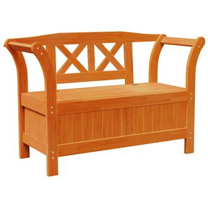vidaXL Utend&oslash;rs benk med lagring Brun 119 x 44 x 76 cm Massiv furu